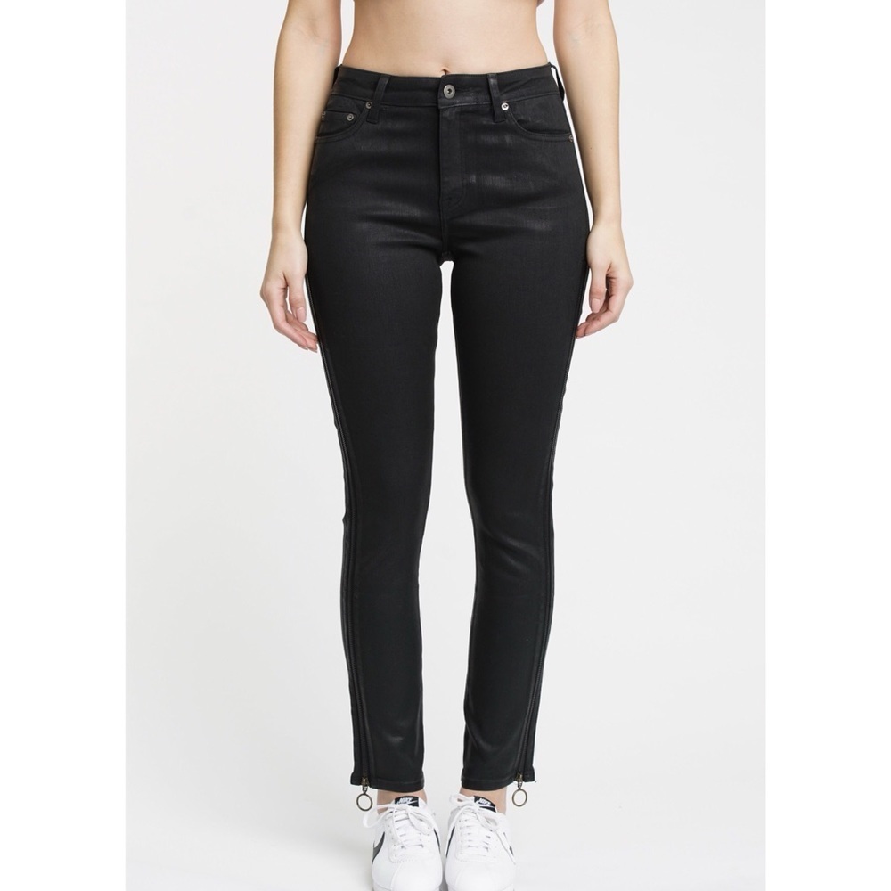 New Pistola Haze Side ZIP Coated Cigarette Jeans High Rise Leather pants